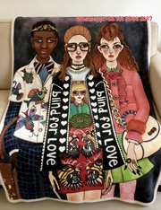 Blind for Love Gucci Style Throw Blankets IMG_2943